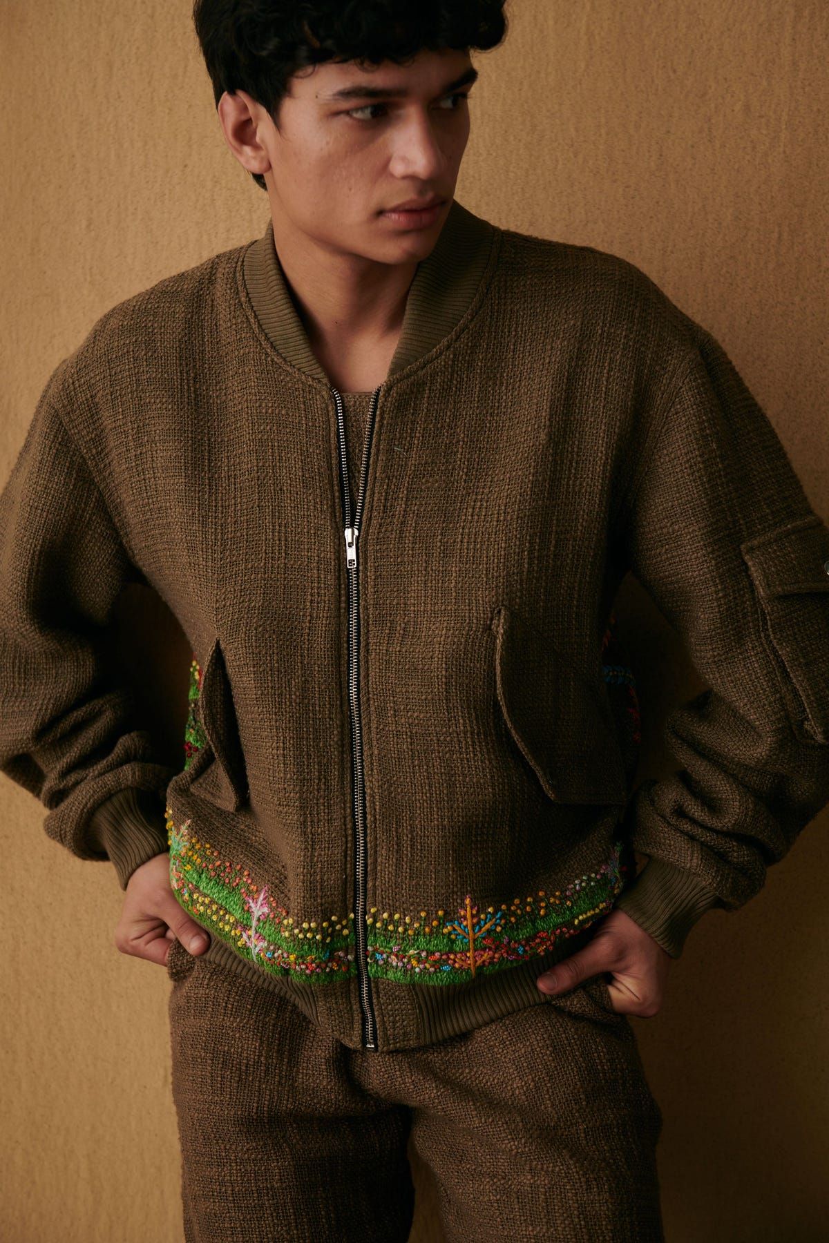 Landscape hand embroidered jacket - image 7