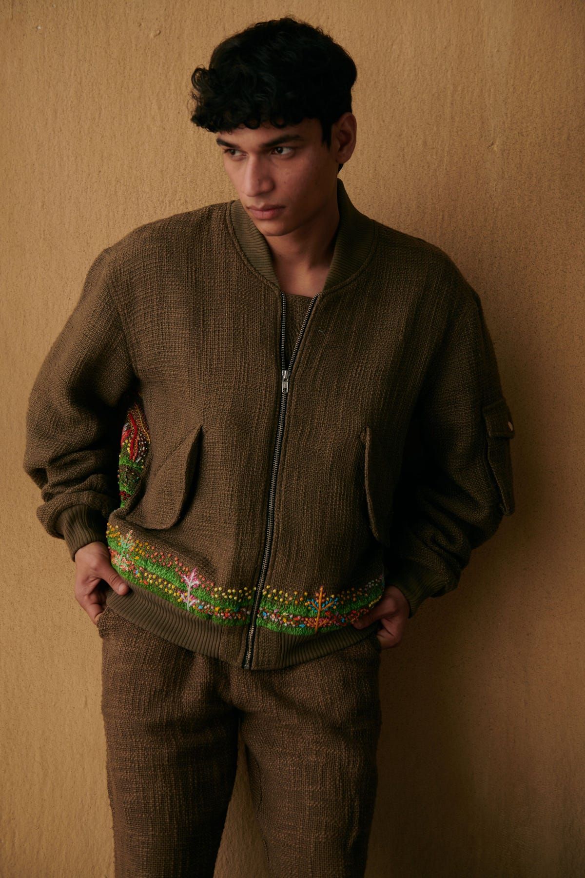 Landscape hand embroidered jacket - image 8