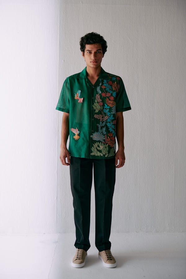 Perte D'ego — Enchanted forest appliqué shirt