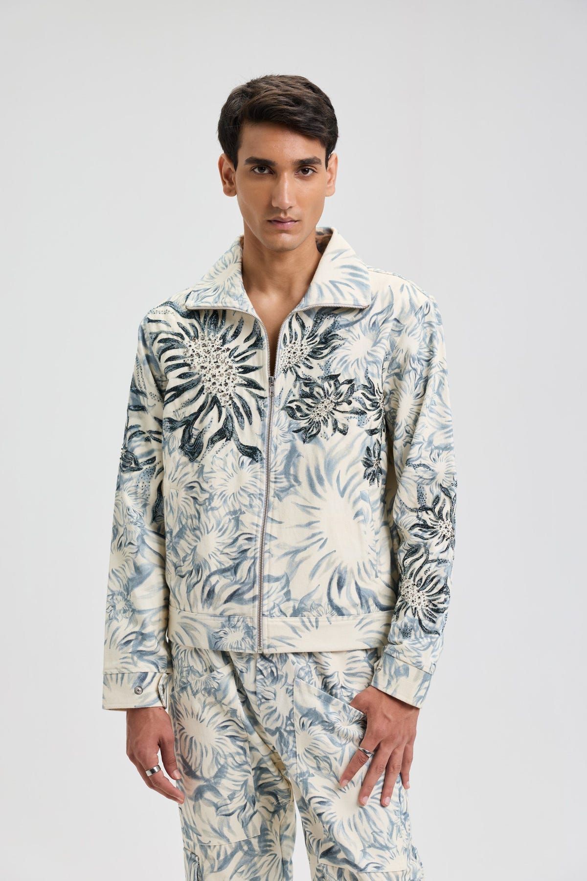 Giverny hand embroidered zip up jacket - image 1