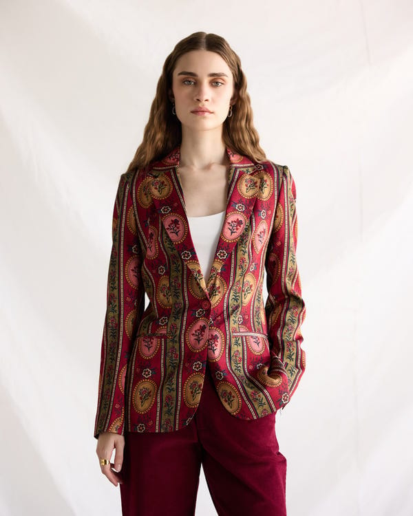 Perte D'ego — Vintage floral stripes blazer