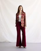 Vintage floral stripes blazer view 3
