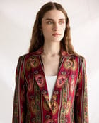 Vintage floral stripes blazer view 4