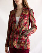 Vintage floral stripes blazer view 7