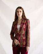 Vintage floral stripes blazer view 8