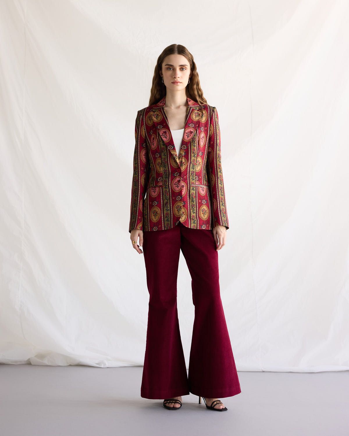 Vintage floral stripes blazer - image 9