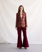 Vintage floral stripes blazer view 9