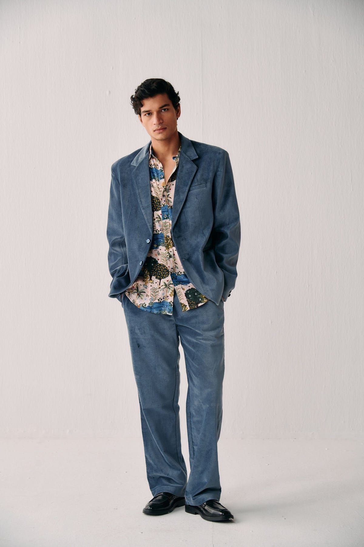 Ice blue velvet lounge pants - image 3
