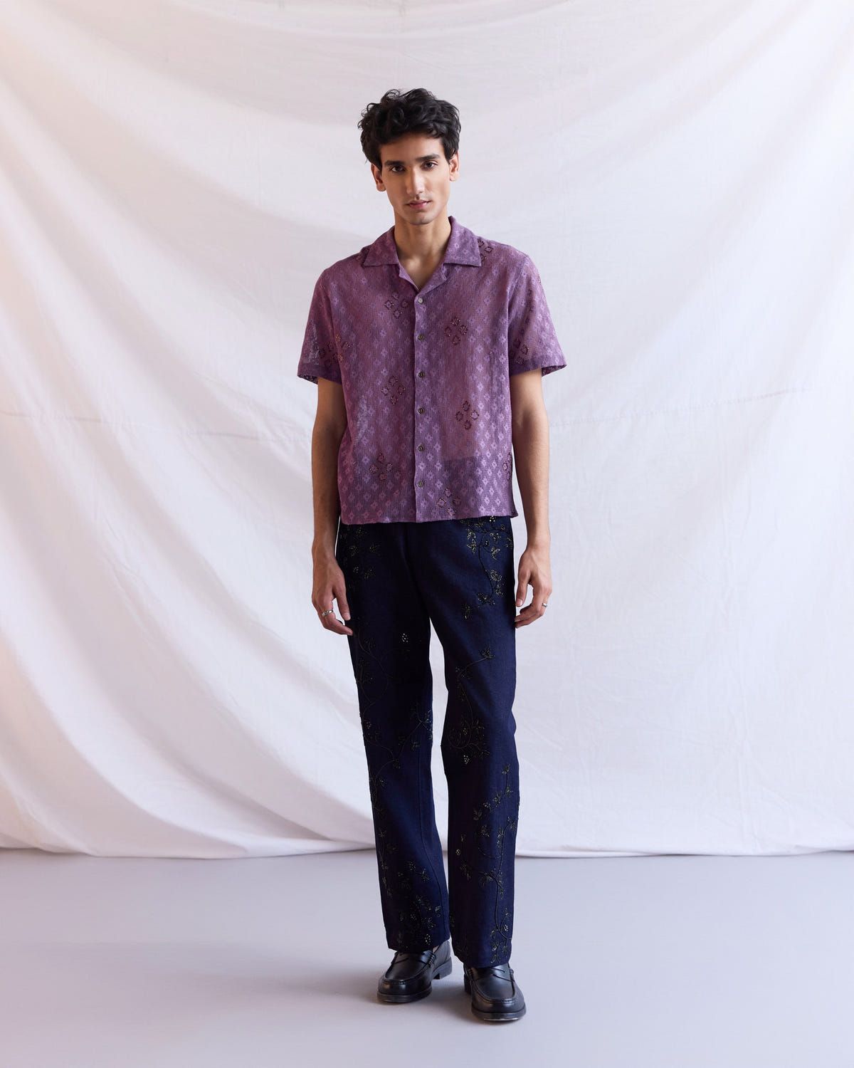 Hand embroidered straight fit jeans - image 2