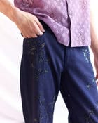 Hand embroidered straight fit jeans view 3