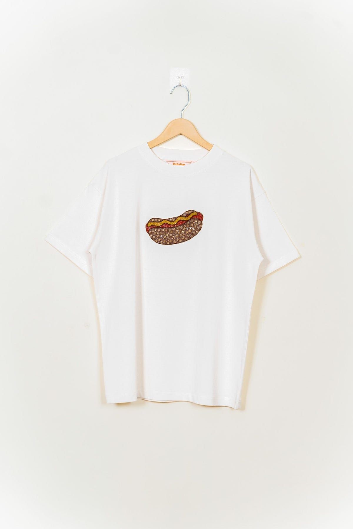 "Le Hotdog" hand embroidered T-Shirt - image 1