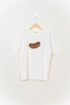 "Le Hotdog" hand embroidered T-Shirt view 1