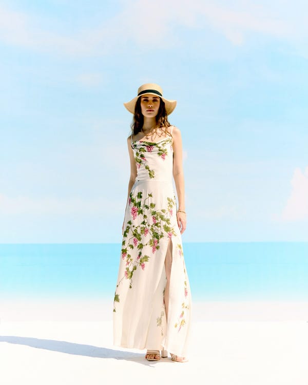Perte D'ego — "Through the grapevine" Pleated Cowl Aline Dress