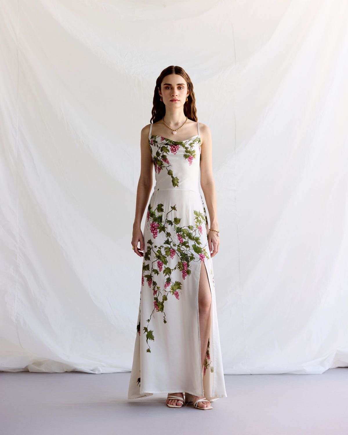 "Through the grapevine" Pleated Cowl Aline Dress - image 2
