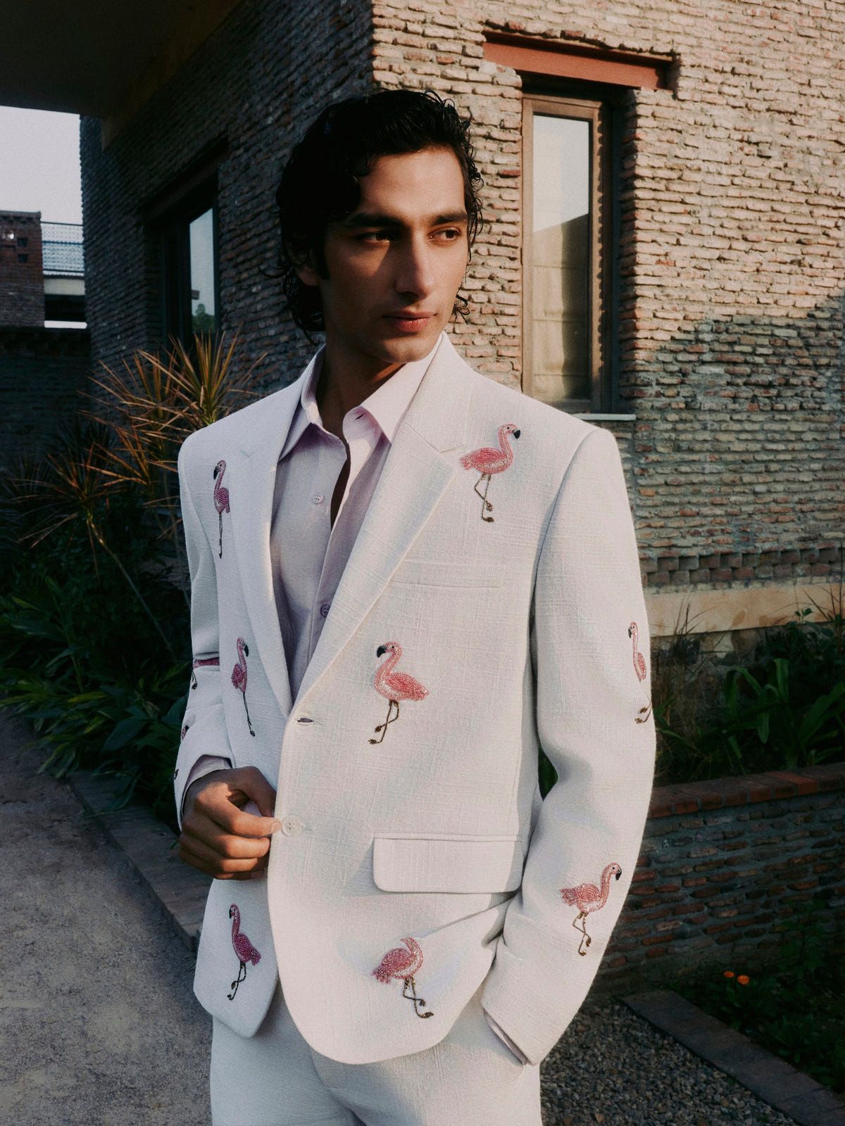 "Le Flamingo" hand embroidered blazer - image 2