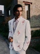 "Le Flamingo" hand embroidered blazer view 2