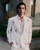 "Le Flamingo" hand embroidered blazer view 3