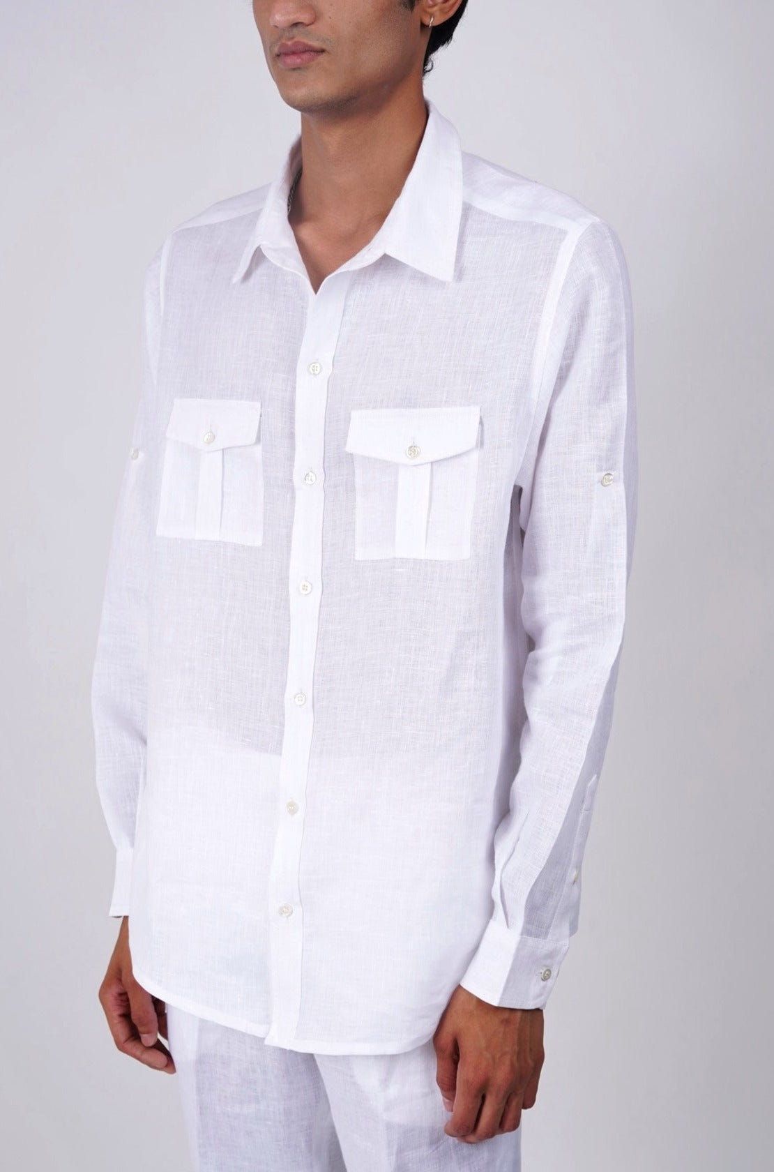 Santorini White Linen shirt - image 1