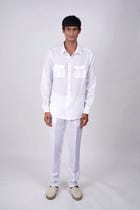 Santorini White Linen shirt view 2
