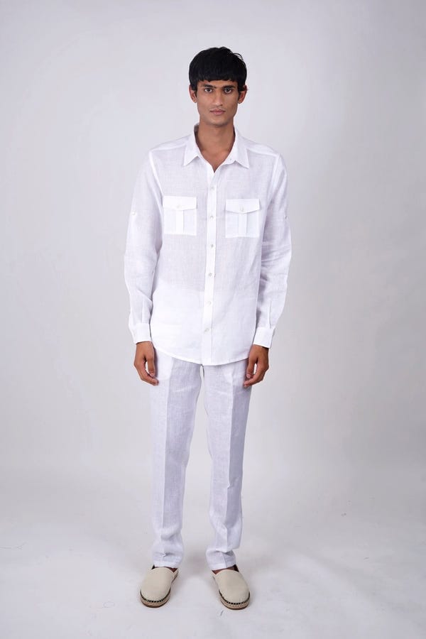 Perte D'ego — Santorini White Linen shirt