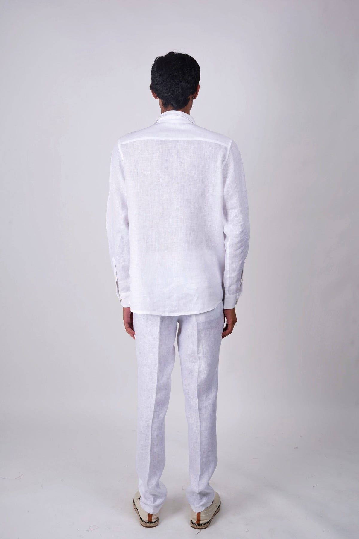 Santorini White Linen shirt - image 4