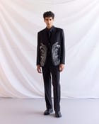 Midnight Bloom hand embroidered Blazer view 2