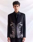 Midnight Bloom hand embroidered Blazer view 3