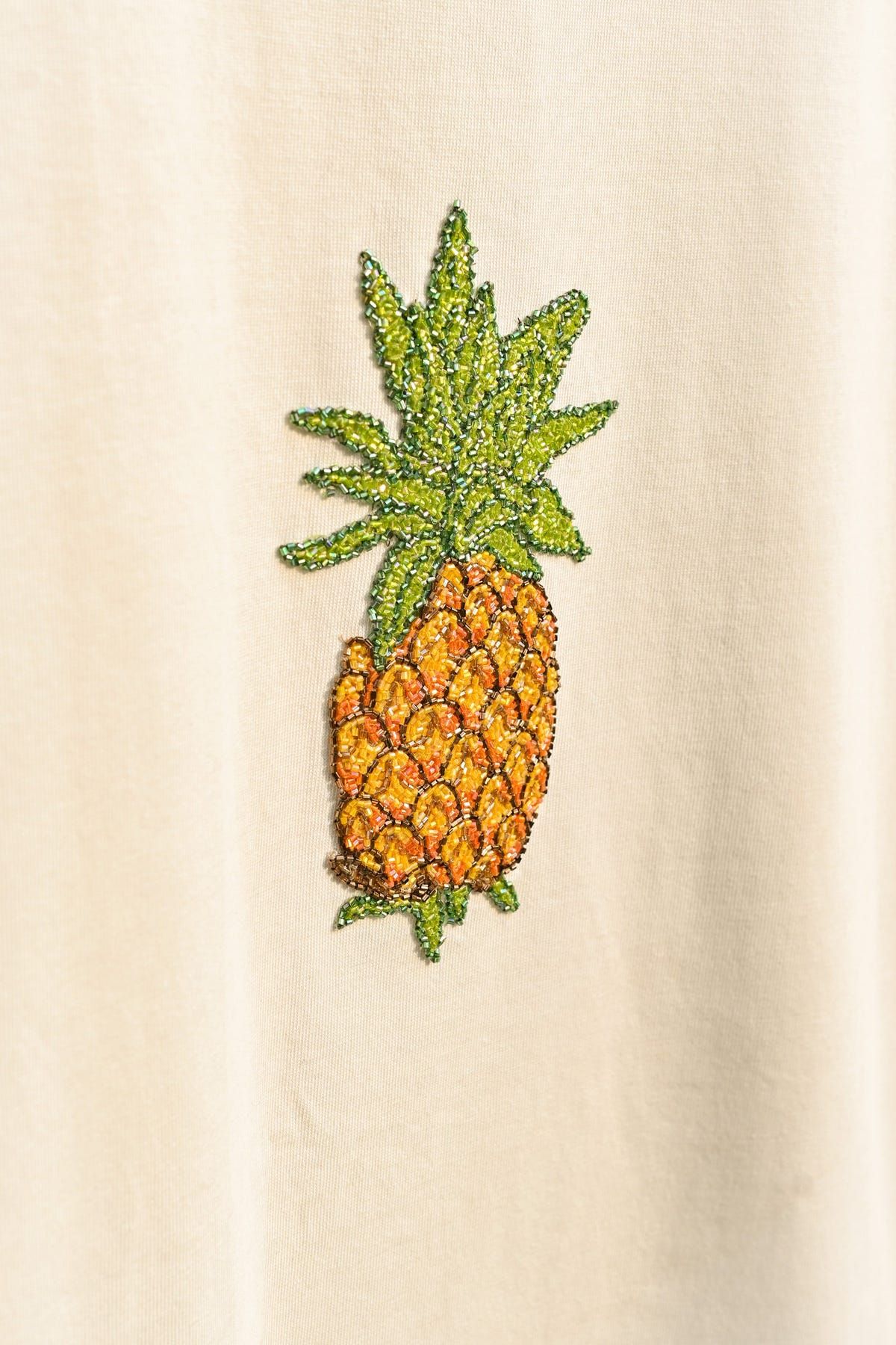 "Pineapple" hand embroidered T-Shirt - image 2