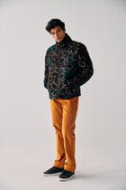 Floral embroidered quilted jacket view 2