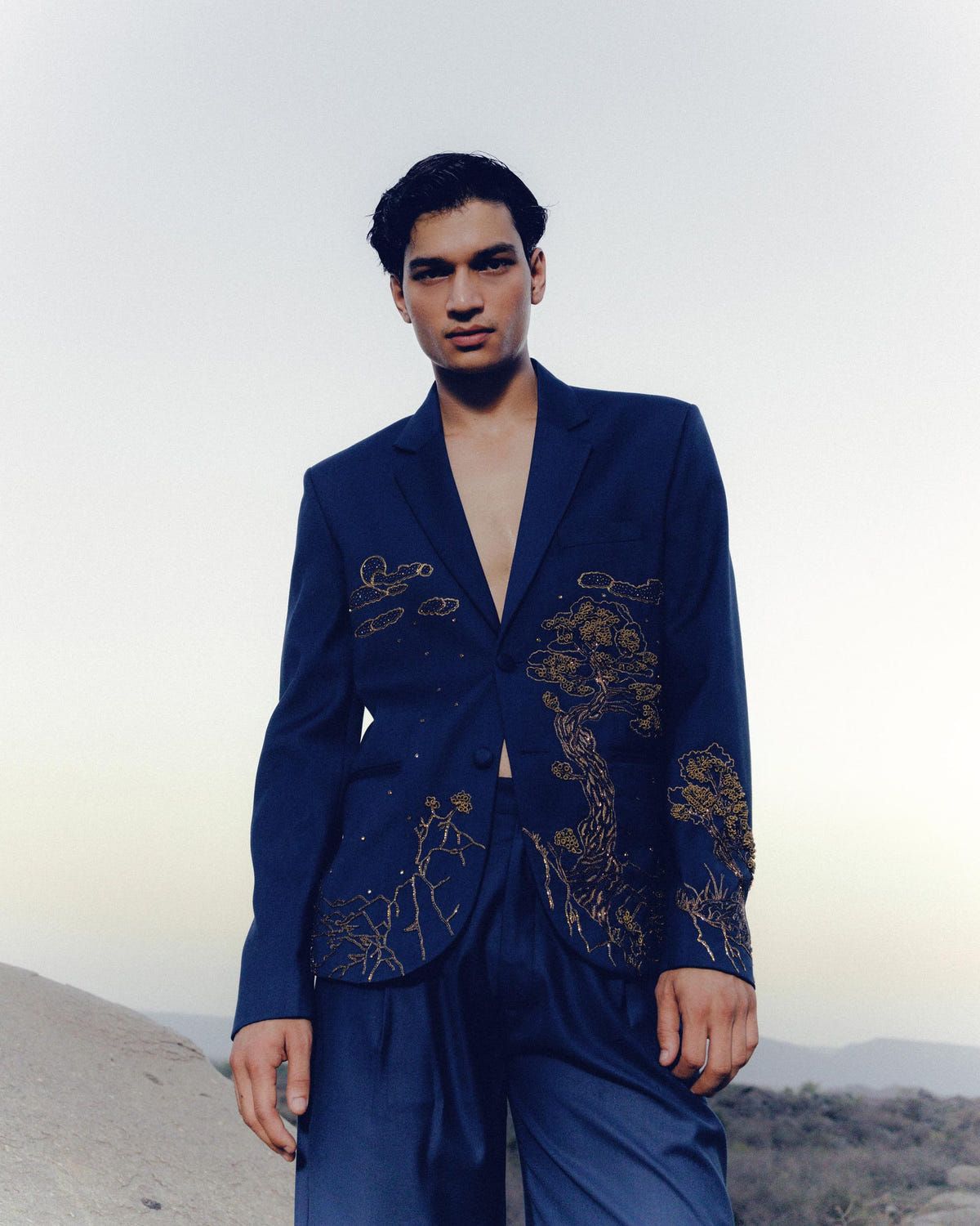 "Enchanted forest" hand embroidered Wedding blazer - image 1