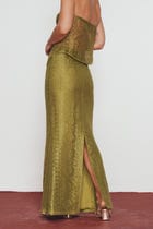Olive Lace Maxi Skirt view 4