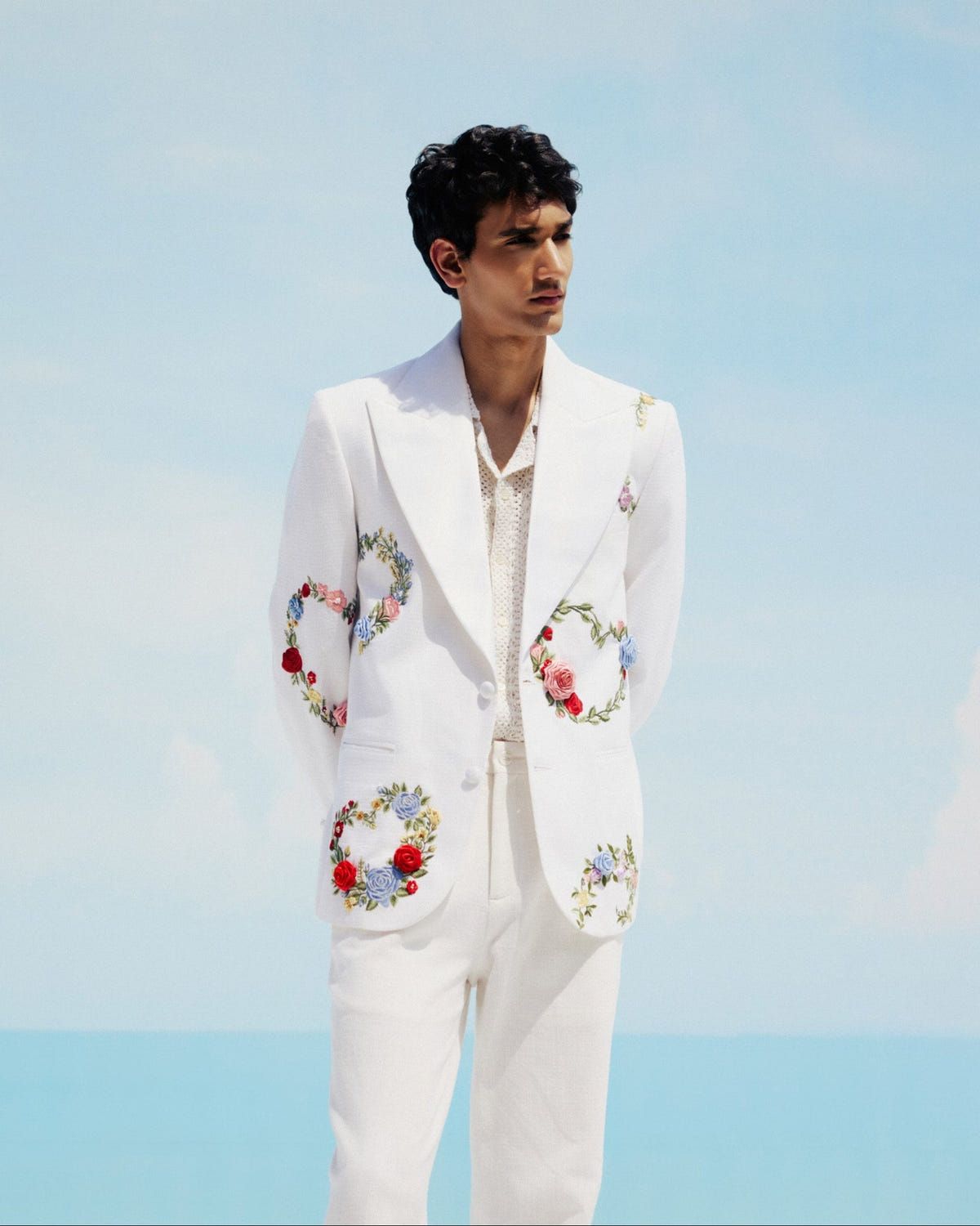 "Le fleur" hand embroidered blazer - image 1