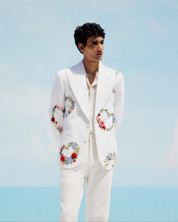 Perte D'ego — "Le fleur" hand embroidered blazer