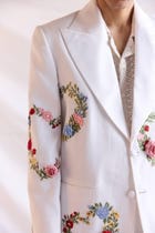 "Le fleur" hand embroidered blazer view 5