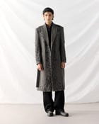Midnight Vine Embroidered Wool Overcoat view 1
