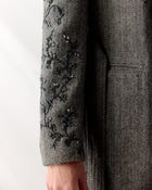 Midnight Vine Embroidered Wool Overcoat view 3
