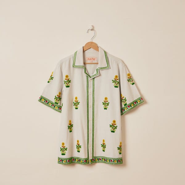 Perte D'ego — "Le sunflower" beadwork shirt
