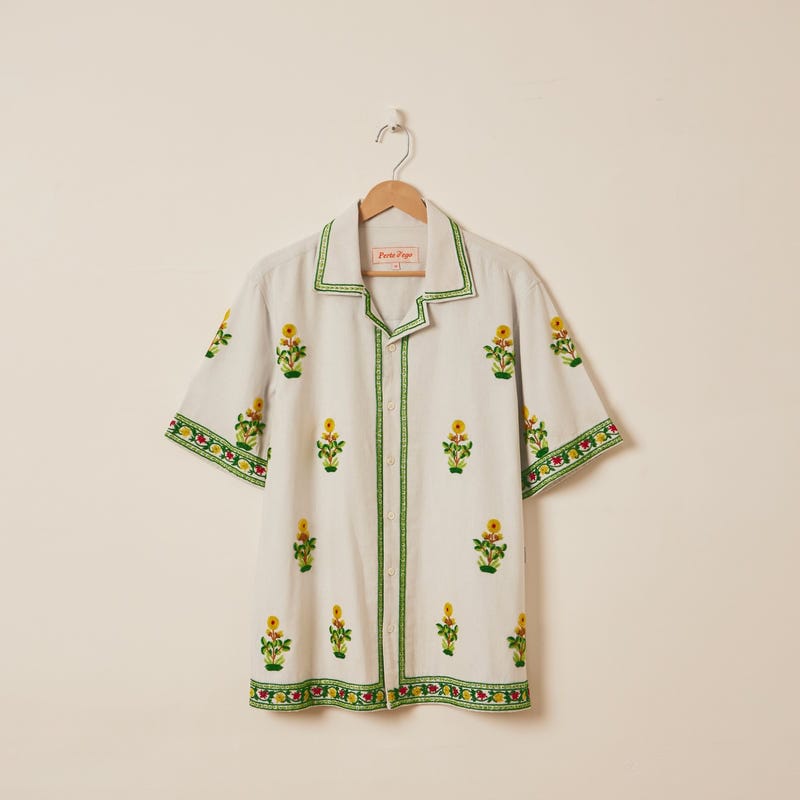 "Le sunflower" beadwork shirt