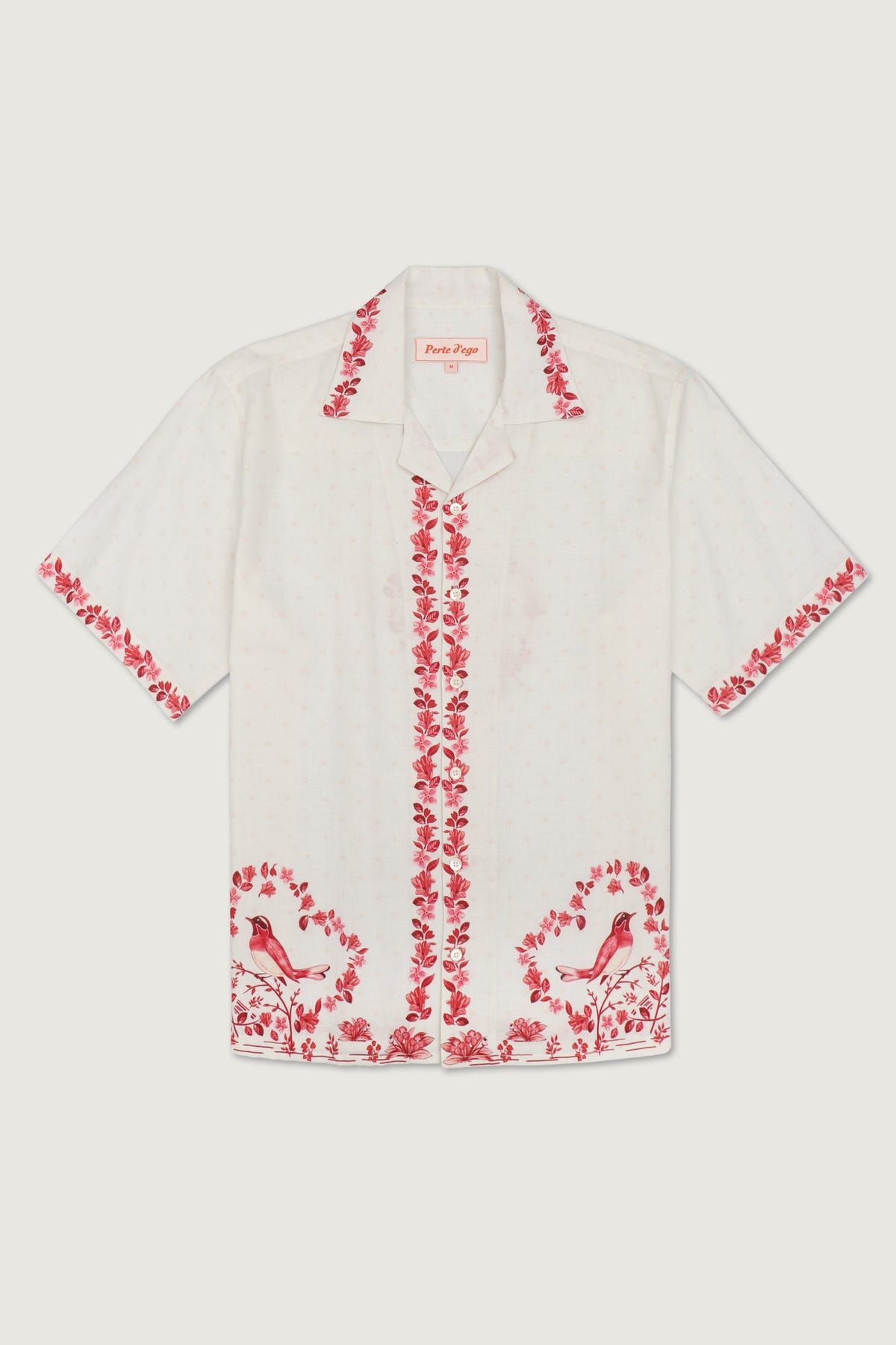 Lovebirds border print shirt - image 1