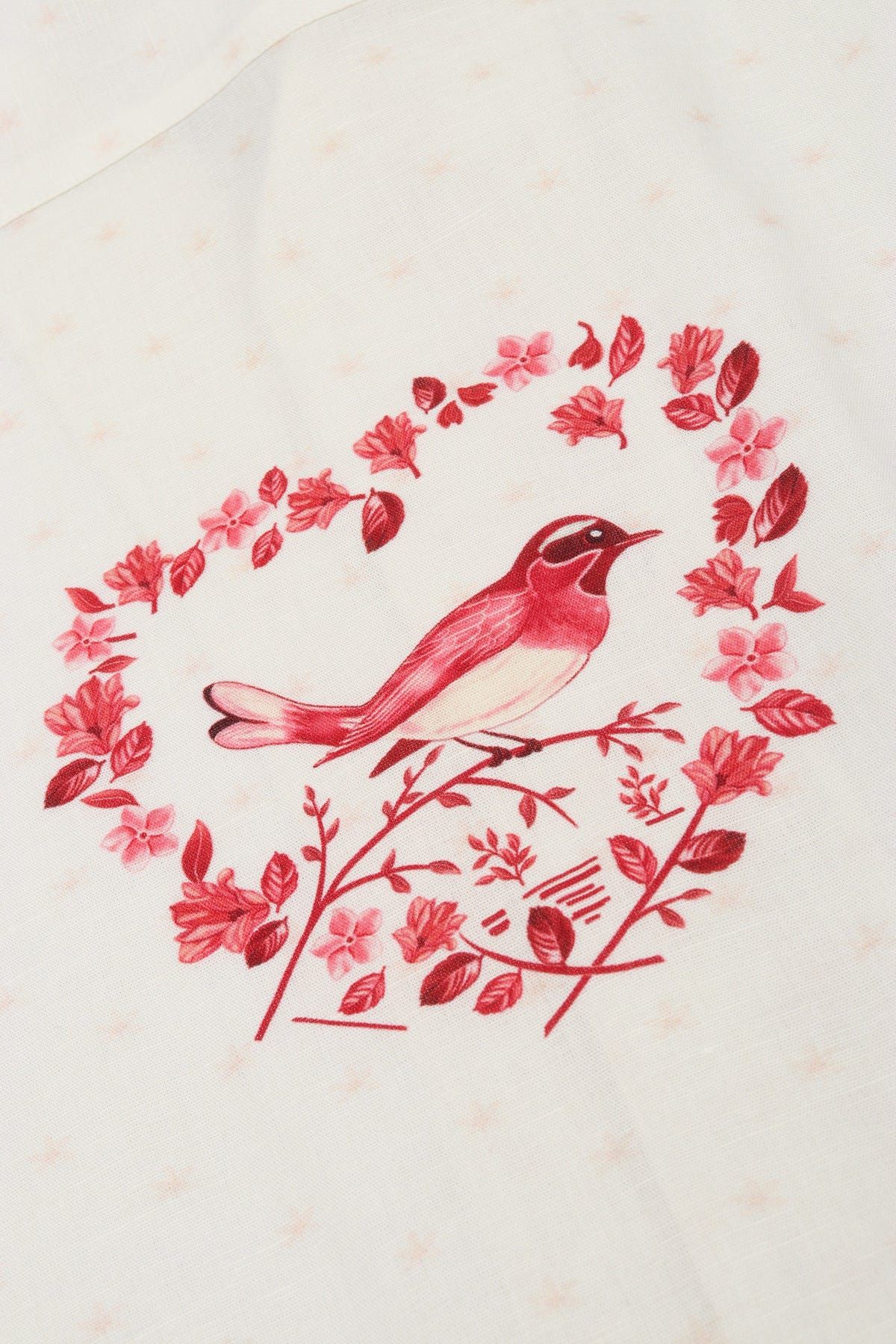 Lovebirds border print shirt - image 2