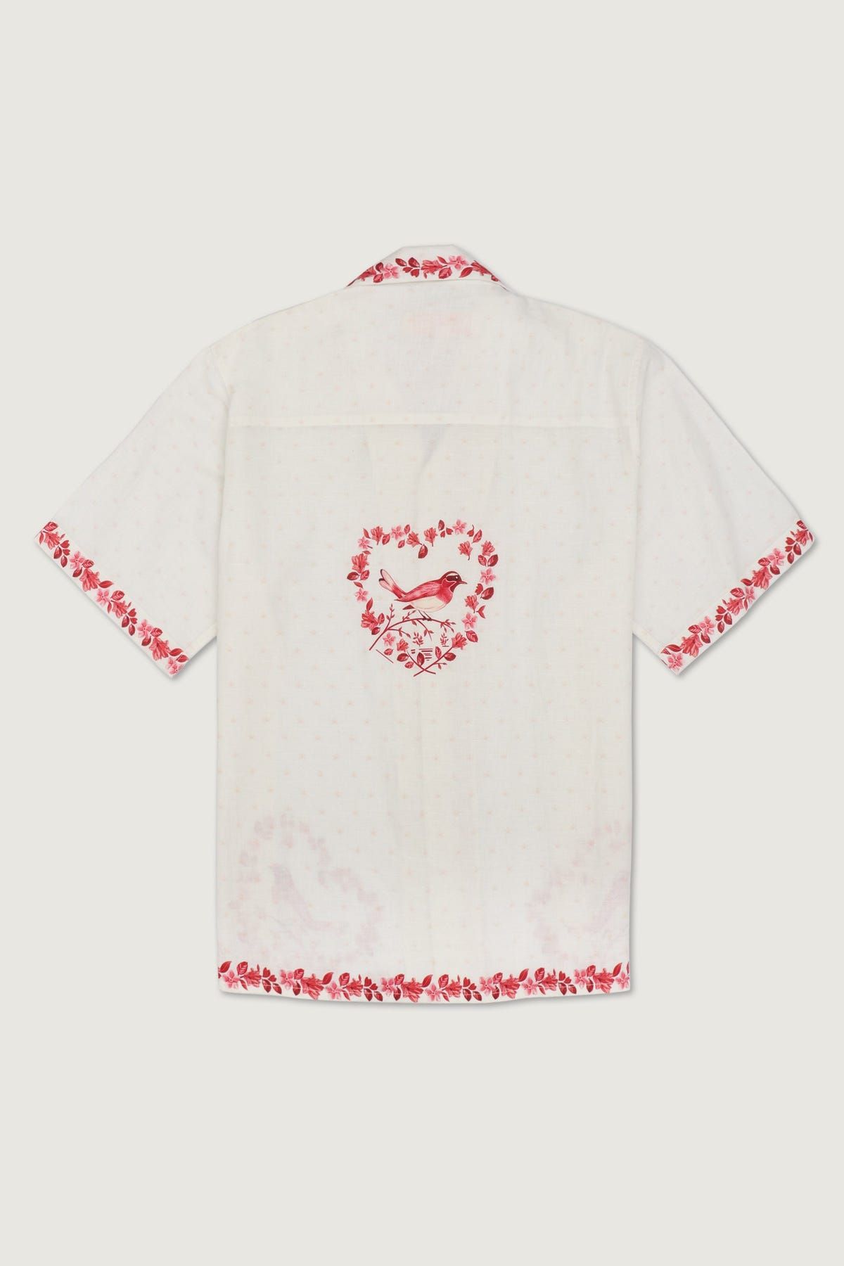 Lovebirds border print shirt - image 3