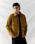 Floral stripes corduroy jacket view 3