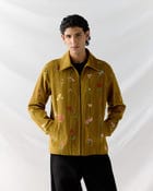 Floral stripes corduroy jacket view 4