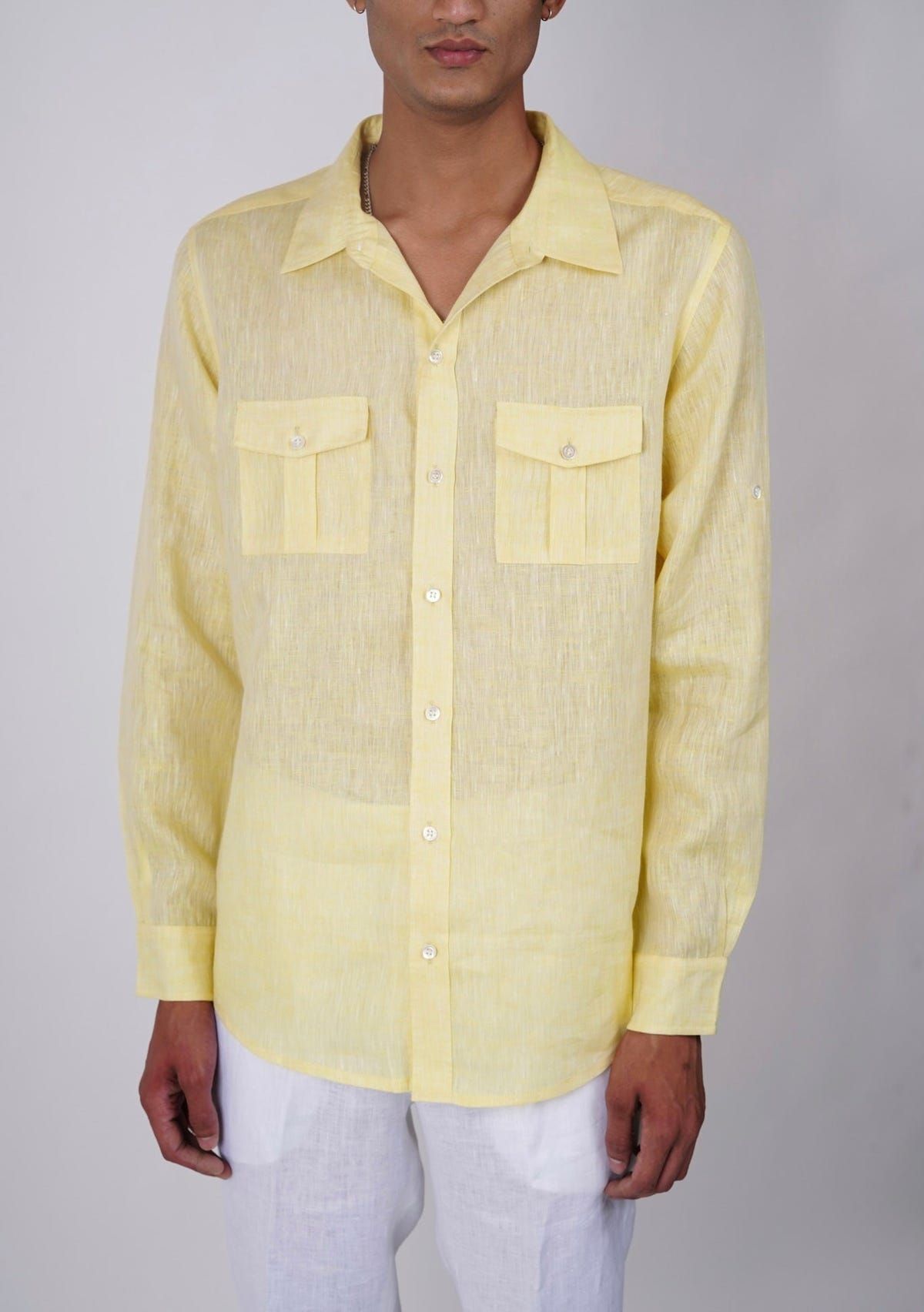 Lemon yellow Linen shirt - image 2
