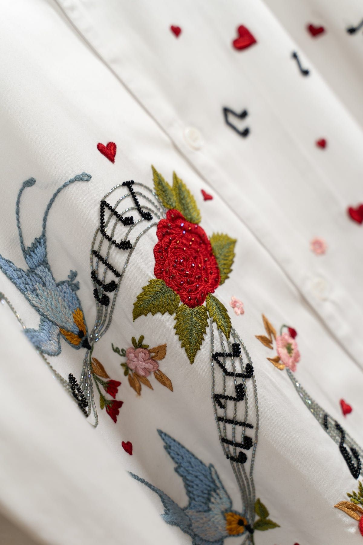 "Love songs" hand embroidered Shirt - image 3