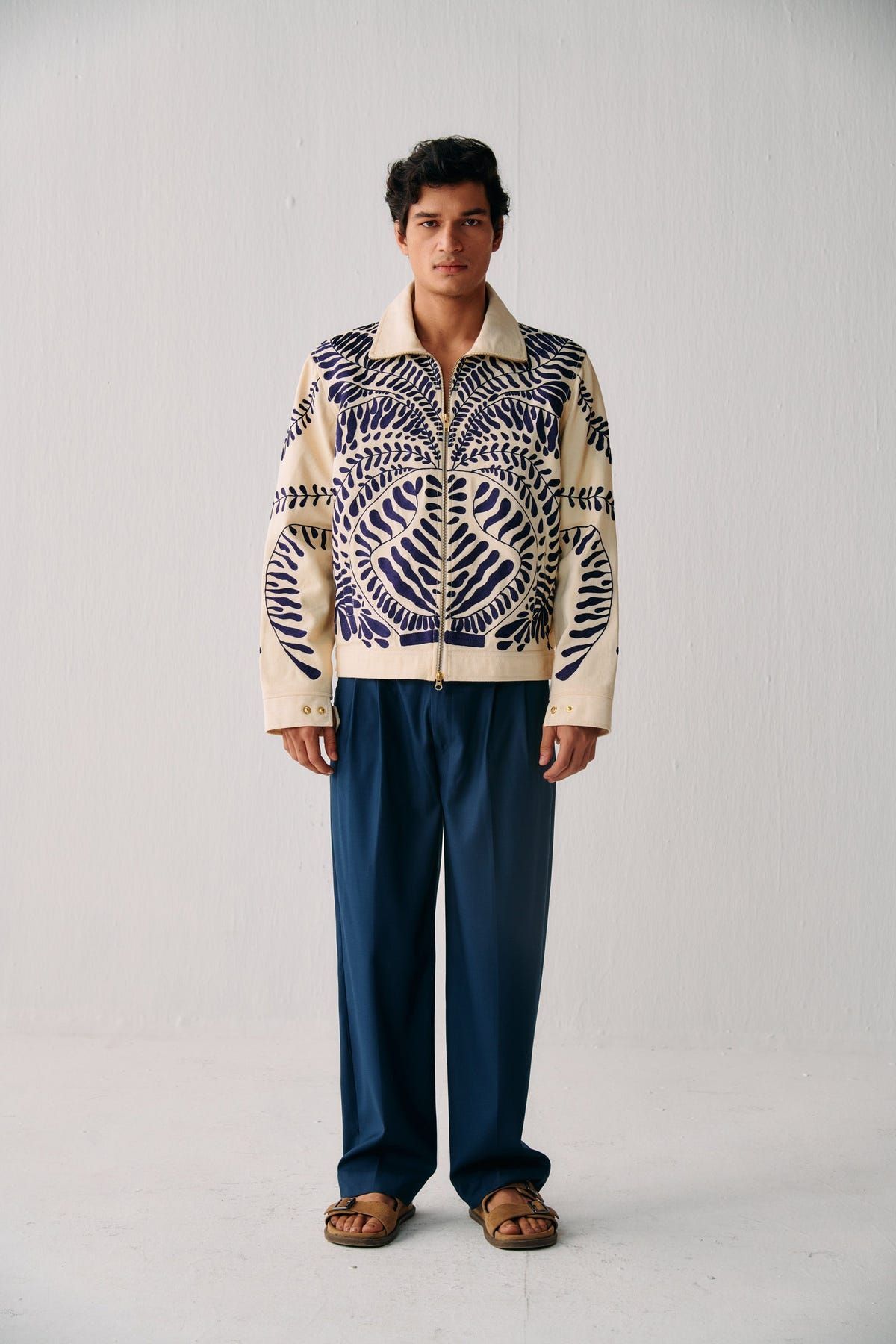 "Le Vase" embroidered zip up jacket - image 1