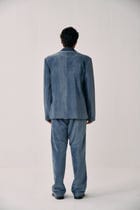 Vintage velvet blazer- Ice Blue view 4
