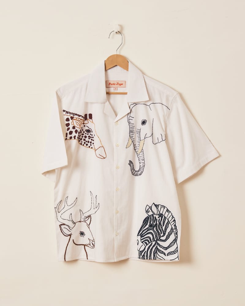 “Le savanna” hand embroidered shirt