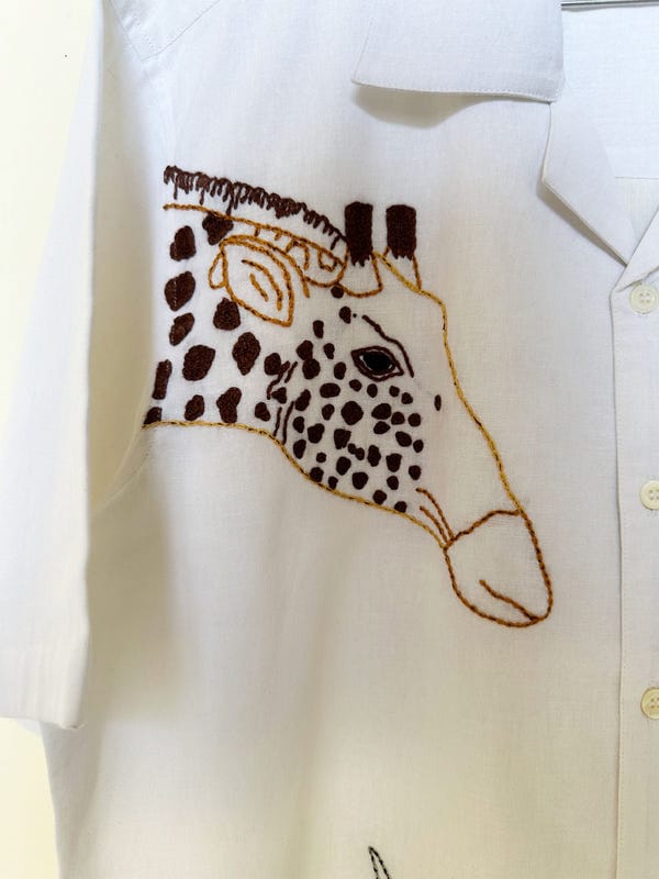 Perte D'ego — “Le savanna” hand embroidered shirt