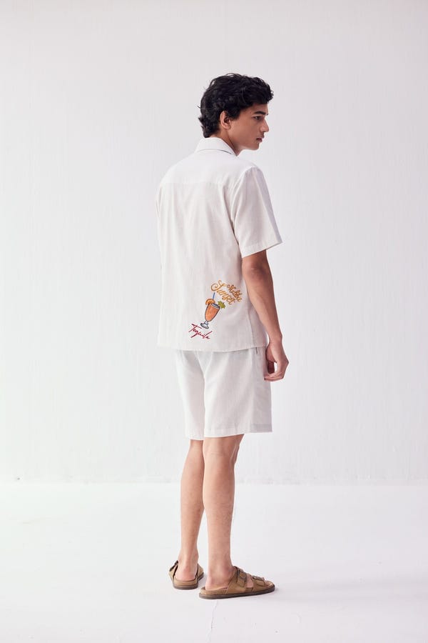 Perte D'ego — “Malibu sunsets” hand embroidered shorts